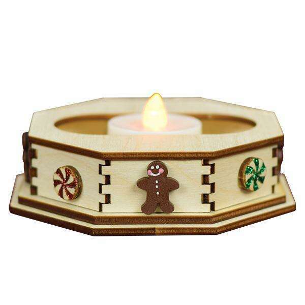 Old World Christmas Ginger Cottage Tealight Display