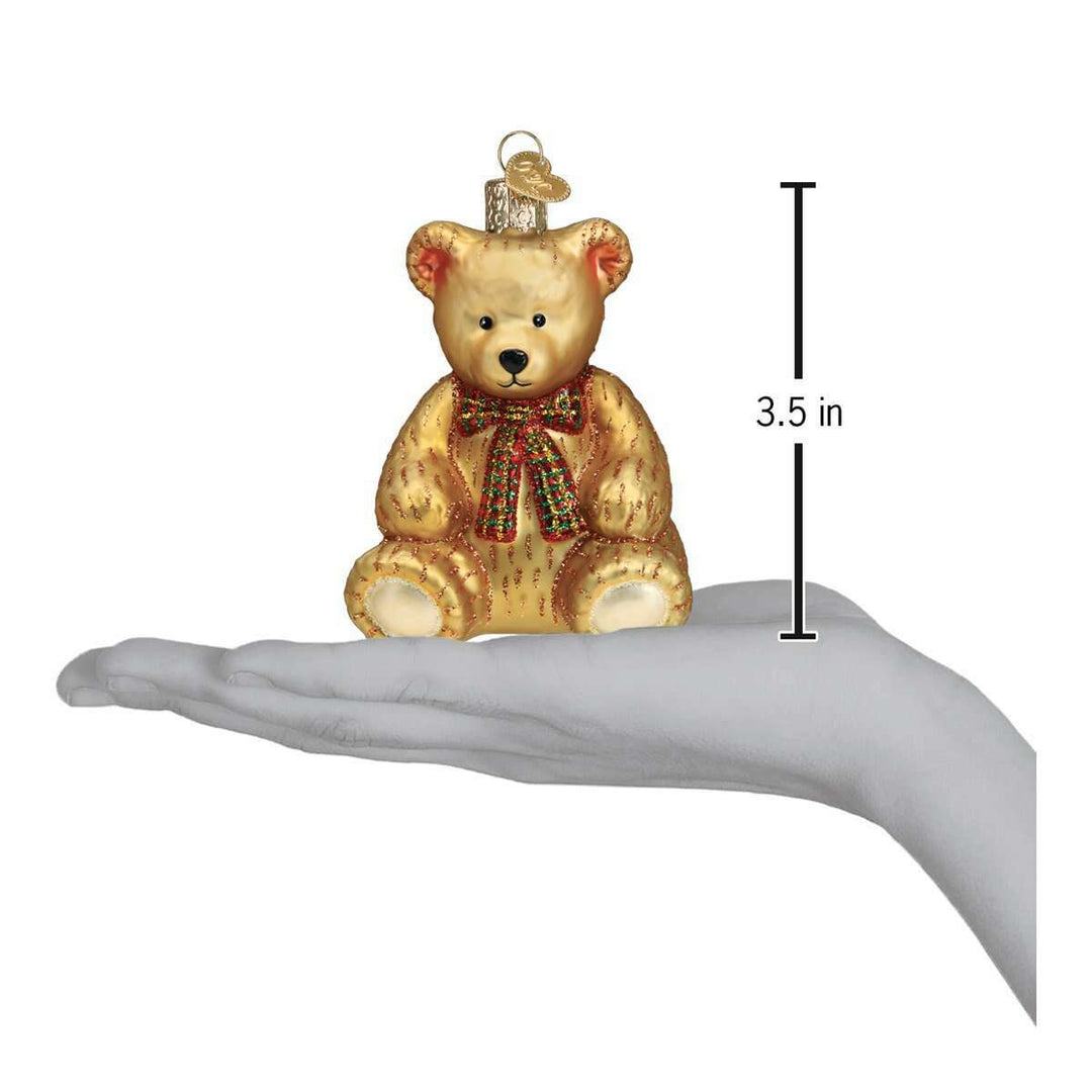 Old World Christmas Teddy Bear Blown Glass Ornament