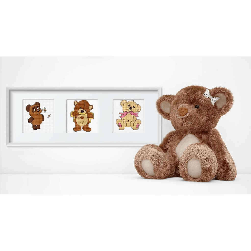Teddy Bears Set M02L Counted Cross-Stitch Kit for Beginners