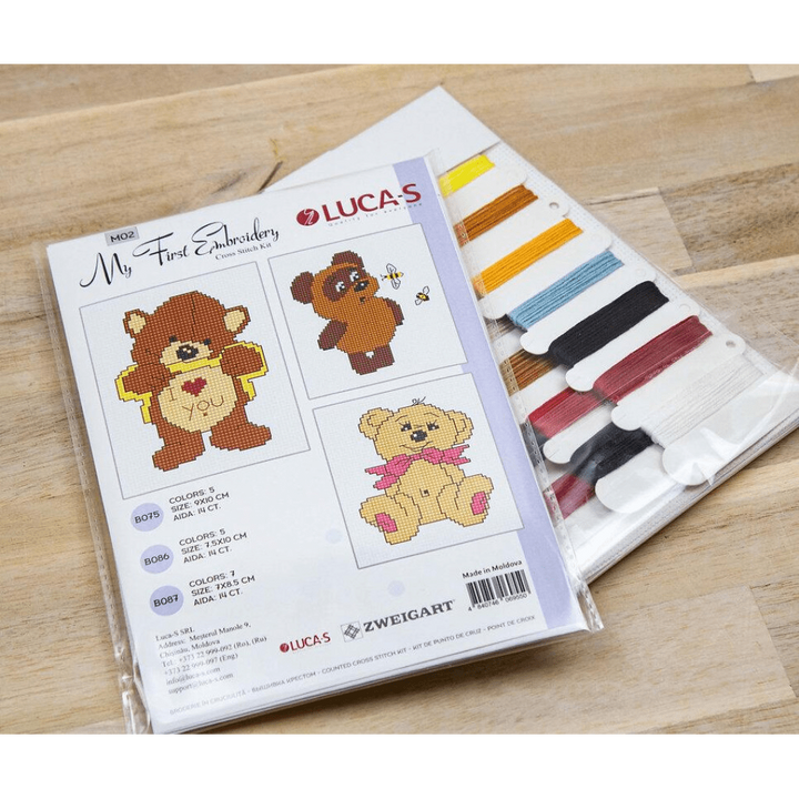 Teddy Bears Set M02L Counted Cross-Stitch Kit for Beginners