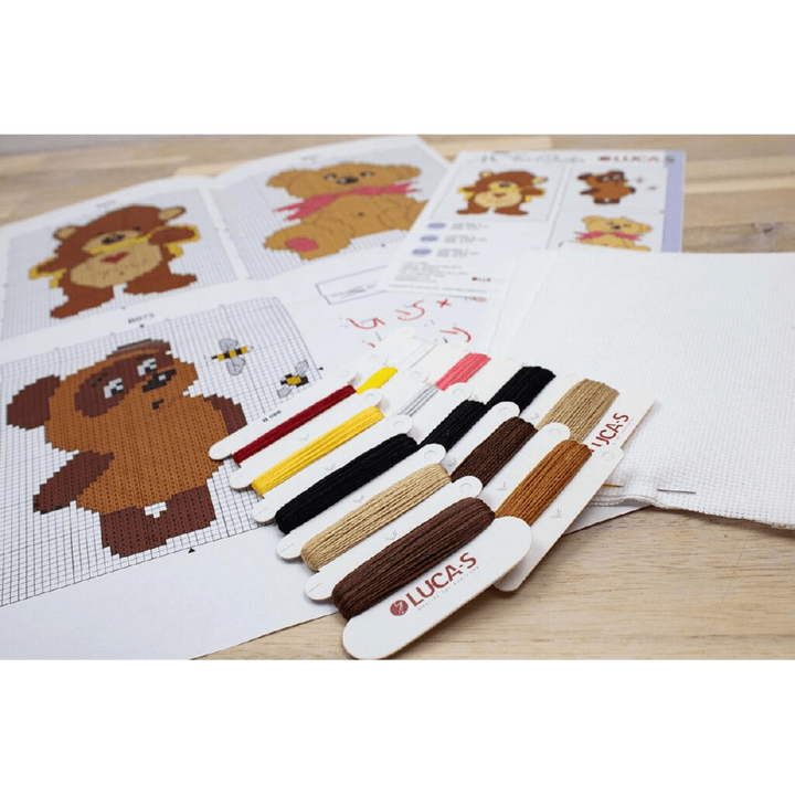 Teddy Bears Set M02L Counted Cross-Stitch Kit for Beginners