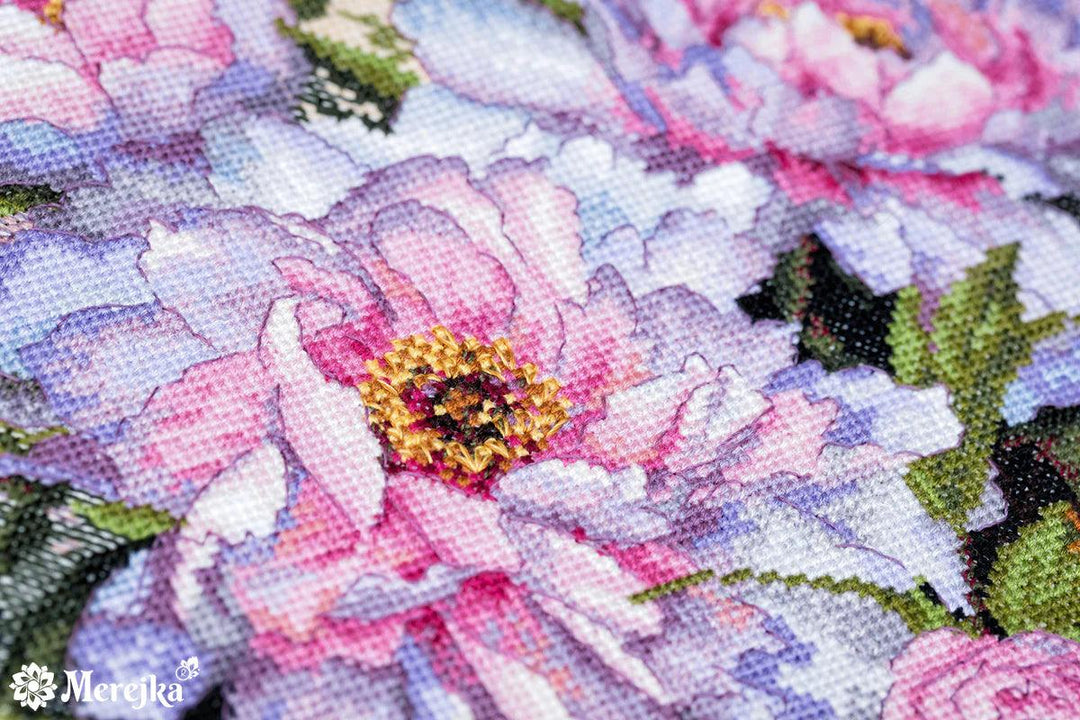 Tender Peonies K-177 Counted Cross-Stitch Kit