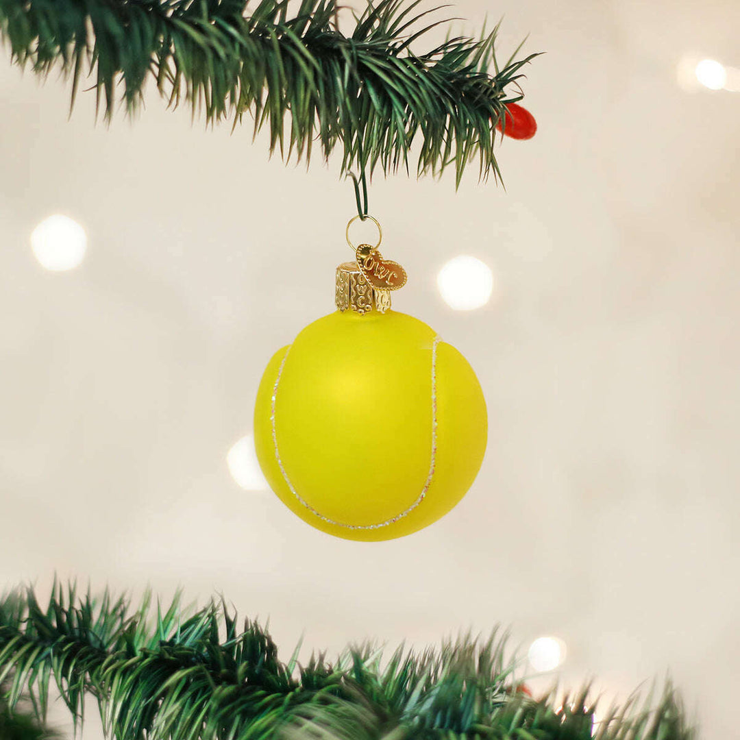 Old World Christmas Tennis Ball Blown Glass Ornament