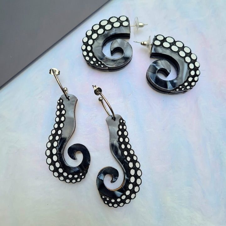 Tentacle Hoop Statement Studs by Cherryloco Jewellery 3