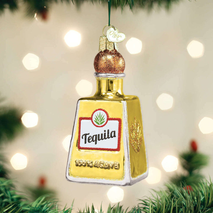 Old World Christmas Tequila Bottle Blown Glass Ornament