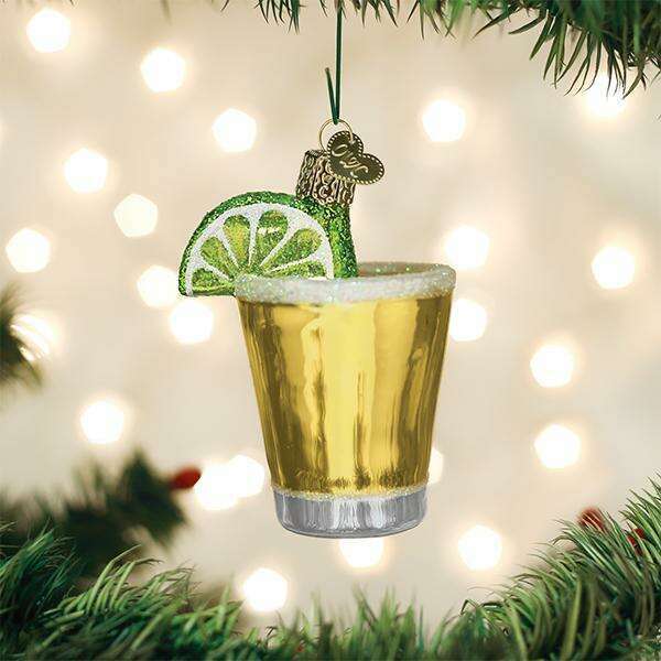 Old World Christmas Tequila Shot Blown Glass Ornament
