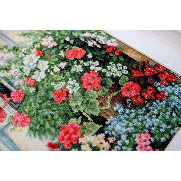 Terrace with Flowers BU4017L Counted Cross-Stitch Kit