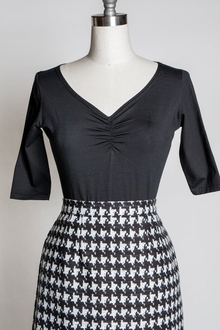 Basic Pencil Skirt- Houndstooth