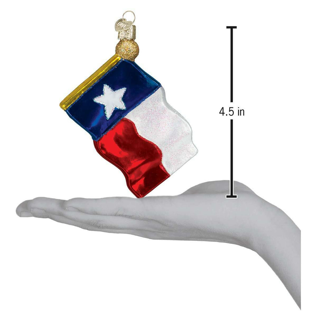 Old World Christmas Texas State Flag Blown Glass Ornament
