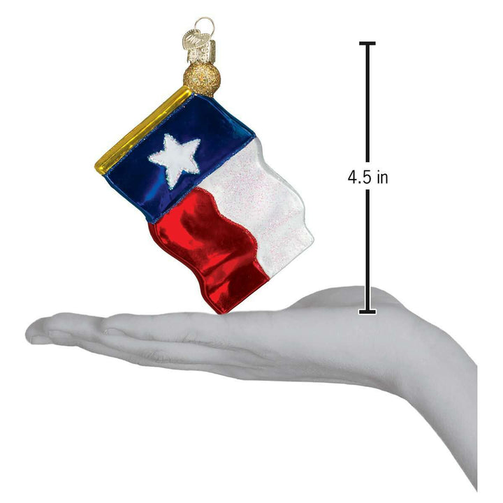 Old World Christmas Texas State Flag Blown Glass Ornament