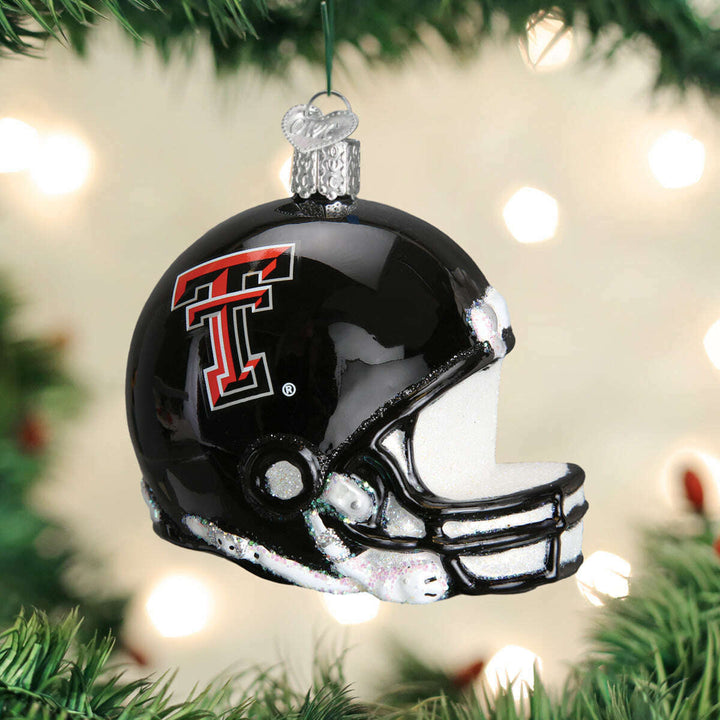 Old World Christmas Texas Tech Helmet Blown Glass Ornament