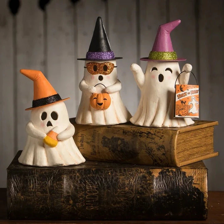 Set of 3 Halloween Witchy Ghost Luminaries by Bethany Lowe Designs