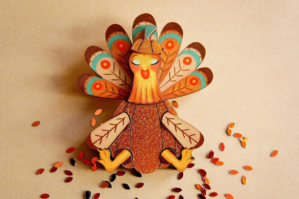 Thanksgiving Turkey Brooch by Laliblue - Quirks!