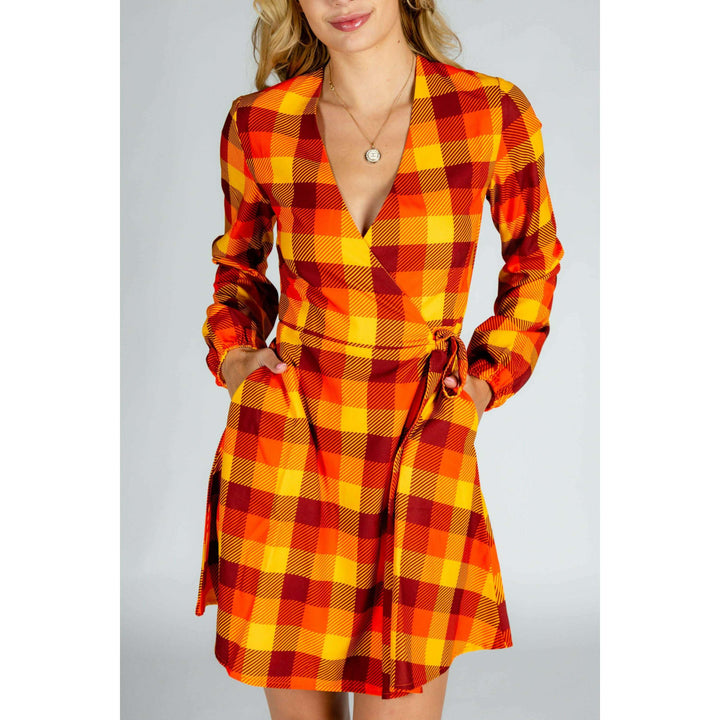 That 70s Dress | Thanksgiving Plaid Wrap Dress
