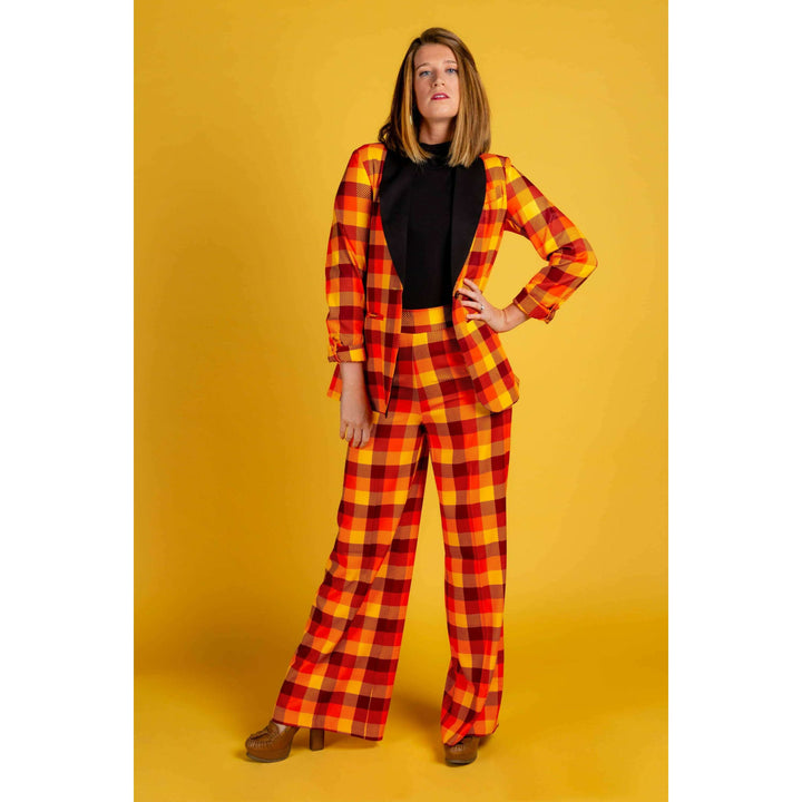 That 70s Suit | Womens Orange Plaid Thanksgiving Suit