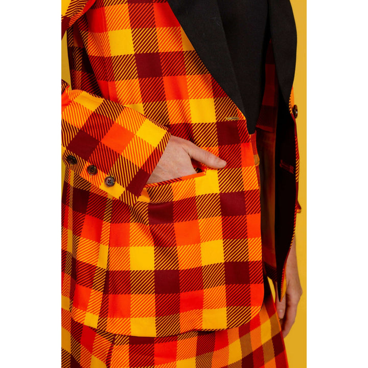 That 70s Suit | Womens Orange Plaid Thanksgiving Suit