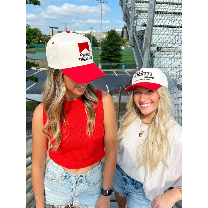 That's a Firstttt Down Vintage Trucker Hat - Red