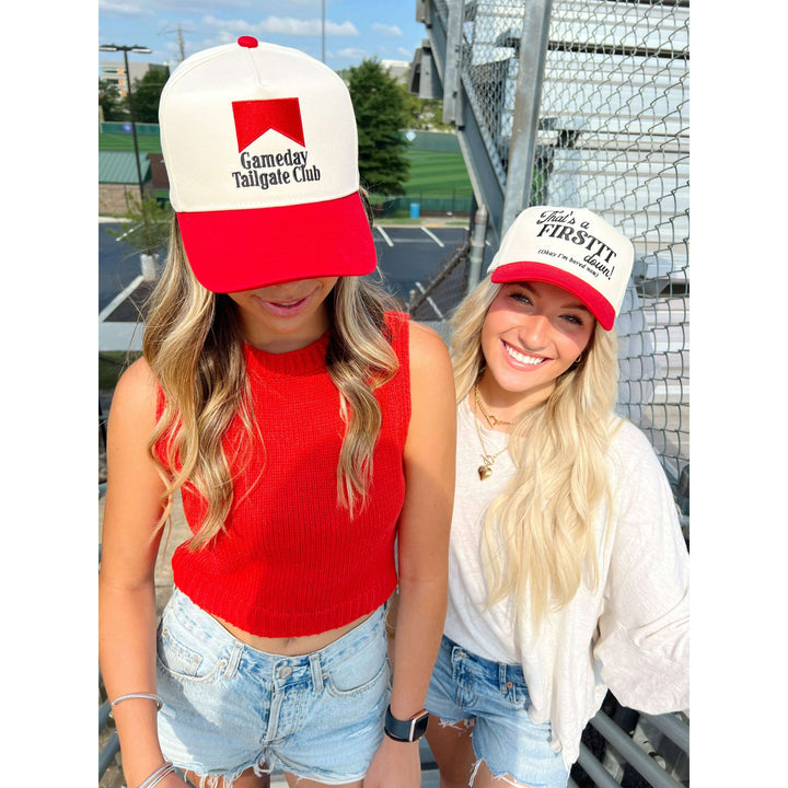 That's a Firstttt Down Vintage Trucker Hat - Red