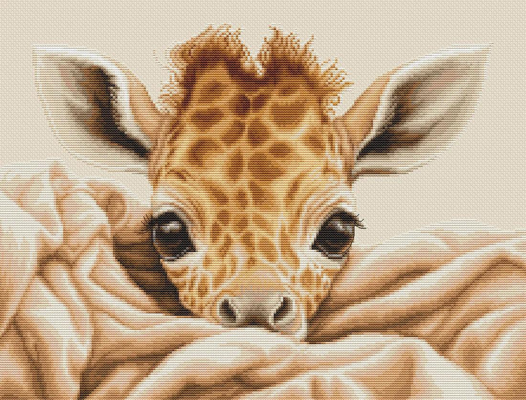 The Baby Giraffe B2425L Counted Cross-Stitch Kit