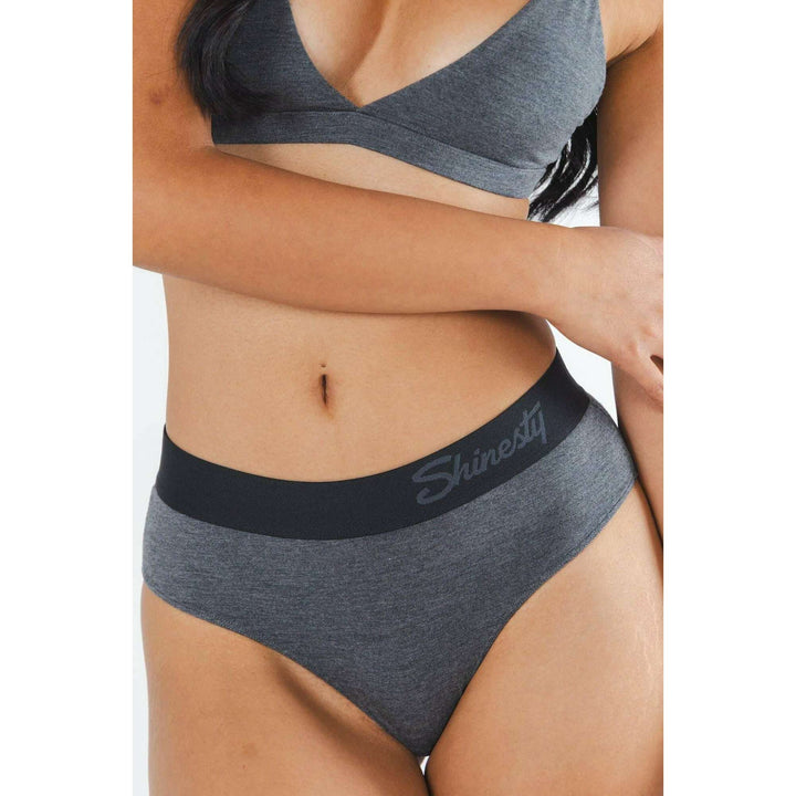 The Basalt | Heather Charcoal Cheeky Underwear with Waistband