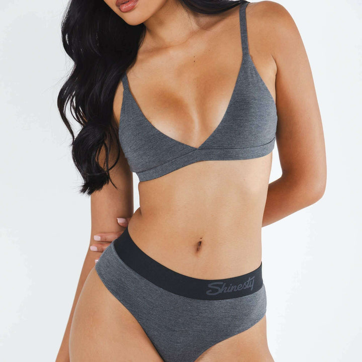 The Basalt | Heather Charcoal Cheeky Underwear with Waistband