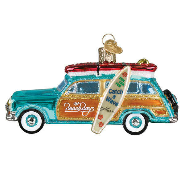 Old World Christmas The Beach Boys Surfin' Woody Blown Glass Ornament