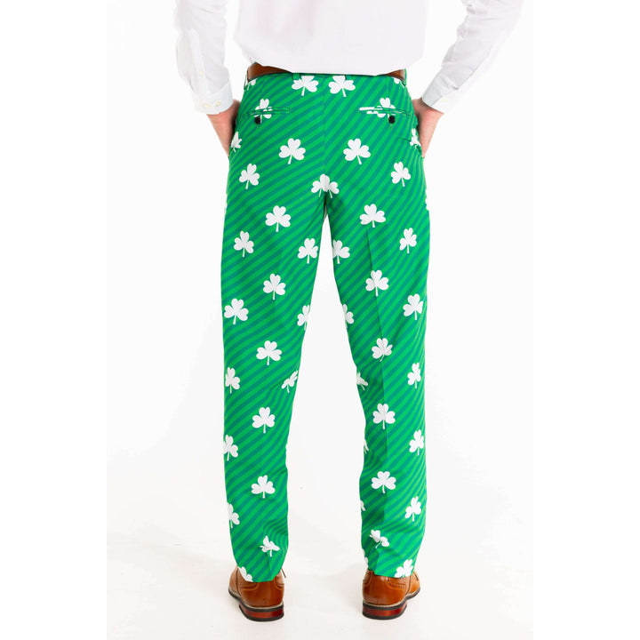 The Blarney Bagpiper | Diagonal Striped Clovers Suit Pants