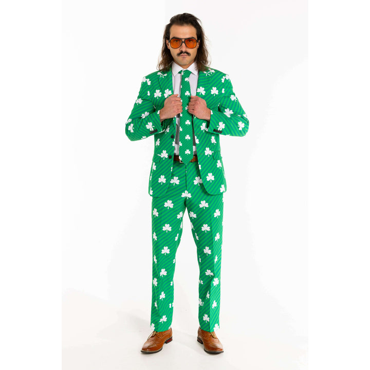 The Blarney Bagpiper | Diagonal Striped Clovers Suit