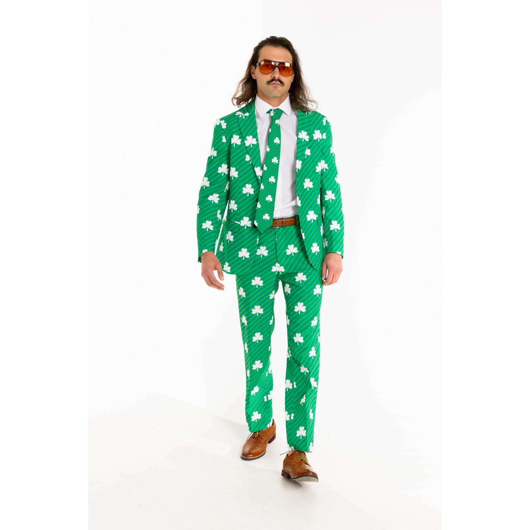 The Blarney Bagpiper | Diagonal Striped Clovers Suit