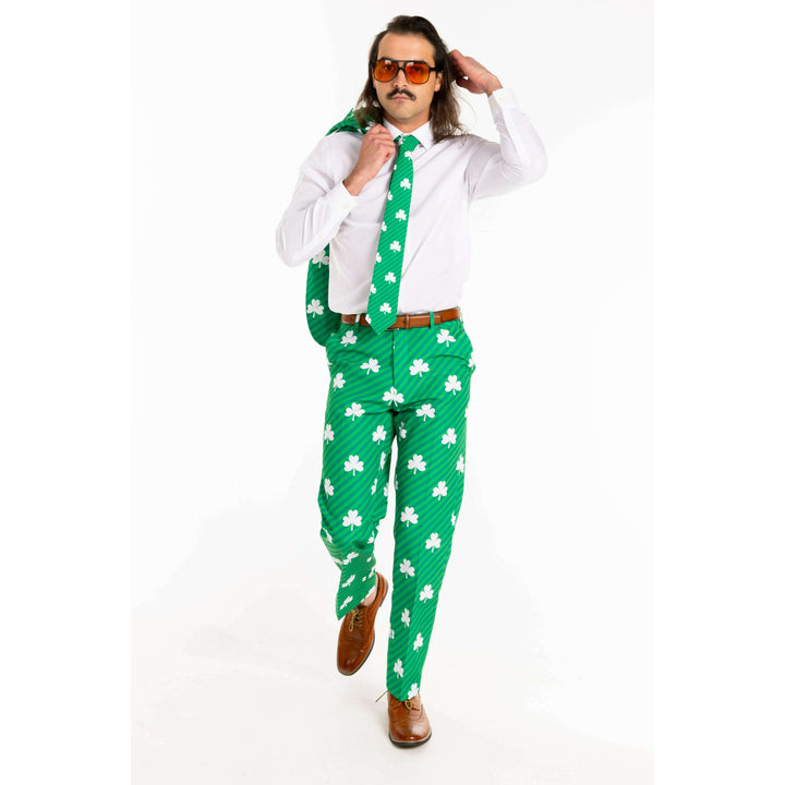 The Blarney Bagpiper | Diagonal Striped Clovers Suit