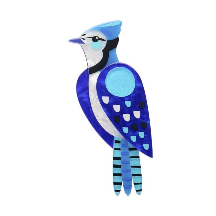 The Boisterous Blue Jay Brooch by Erstwilder 