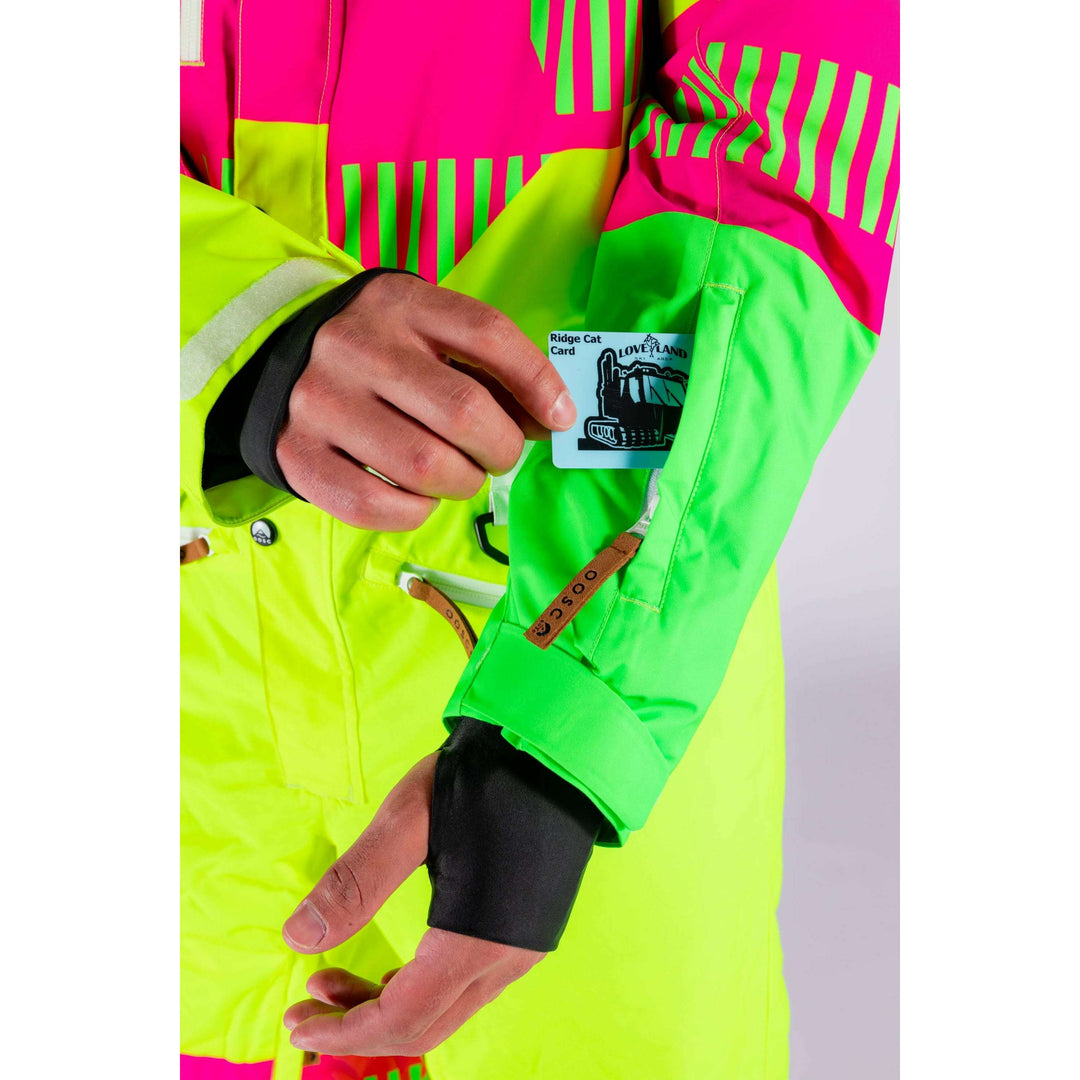 The Cat Track Fever | Mens Neon Yellow Retro Ski Suit
