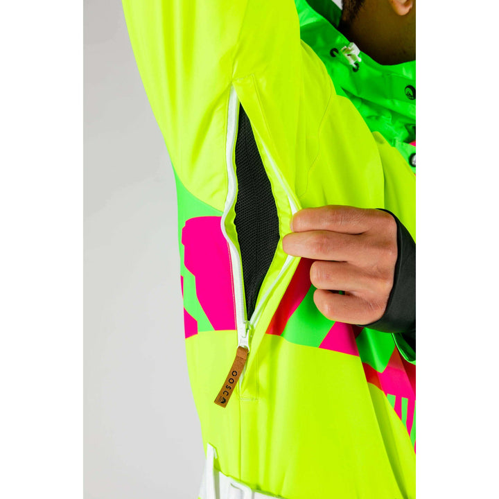 The Cat Track Fever | Mens Neon Yellow Retro Ski Suit