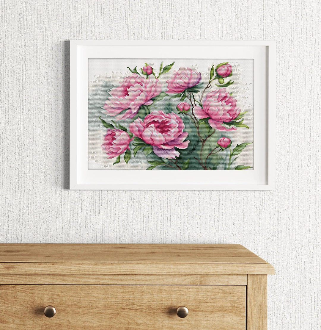 The Charm of Peonies b7019l Counted Cross-Stitch Kit