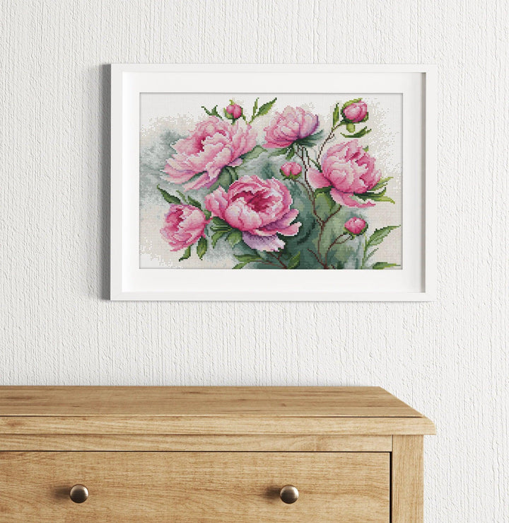 The Charm of Peonies b7019l Counted Cross-Stitch Kit