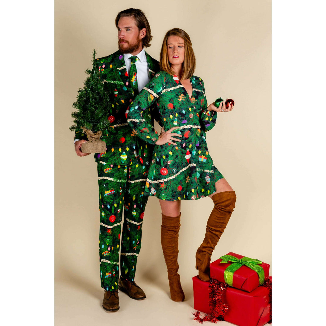 The Christmas Tree Camo | Christmas Tree Print Wrap Dress