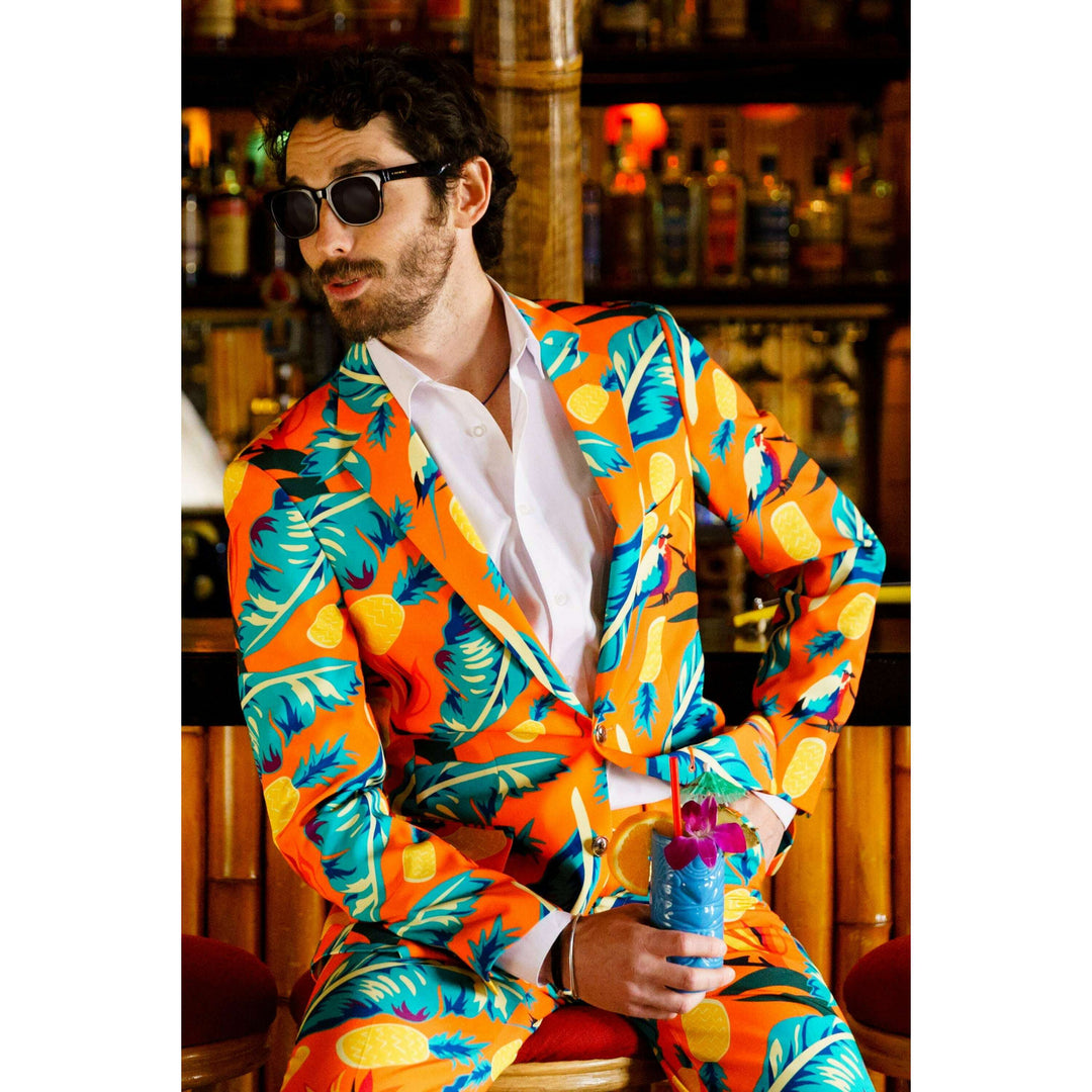 The Cruise Ship Casanova | Orange Hawaiian Suit