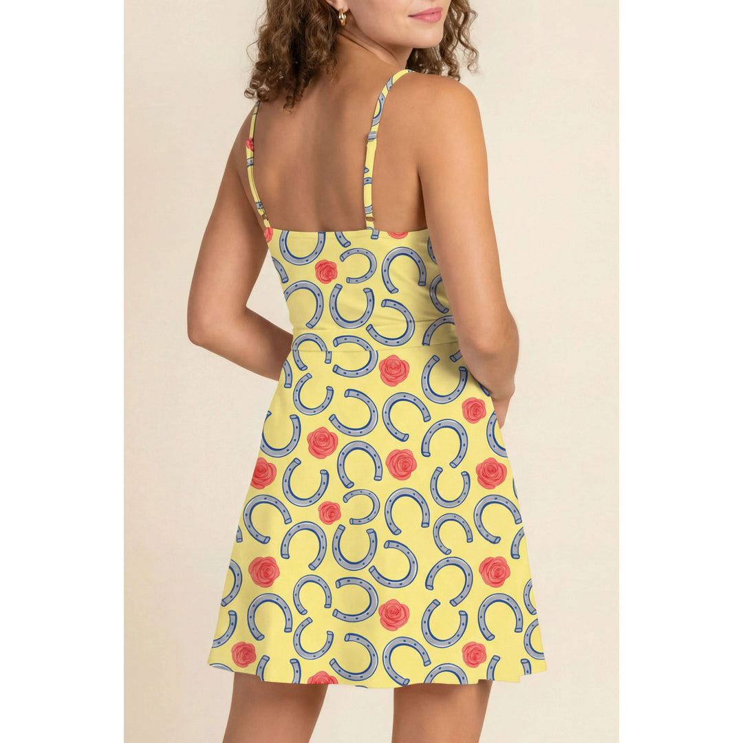 The Derby Delight | Horseshoe Strappy Dress