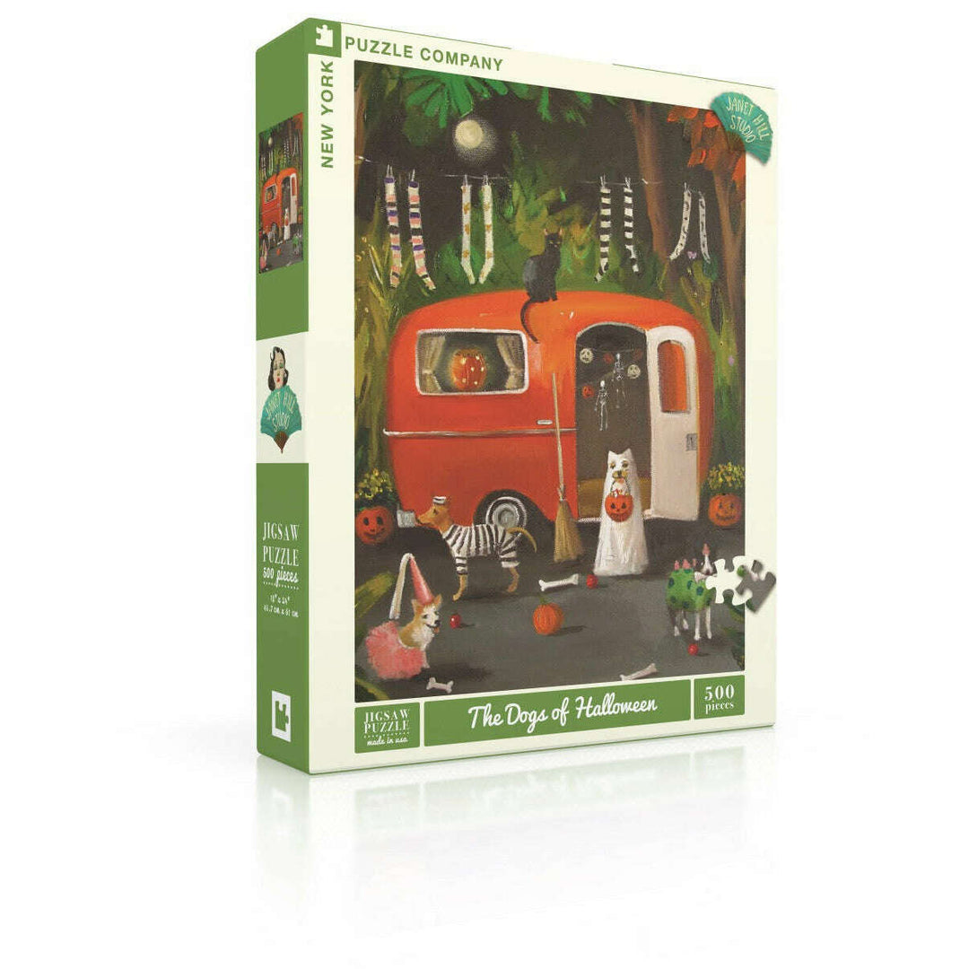 The Dogs of Halloween Puzzle Featuring Artwork of Janet Hill