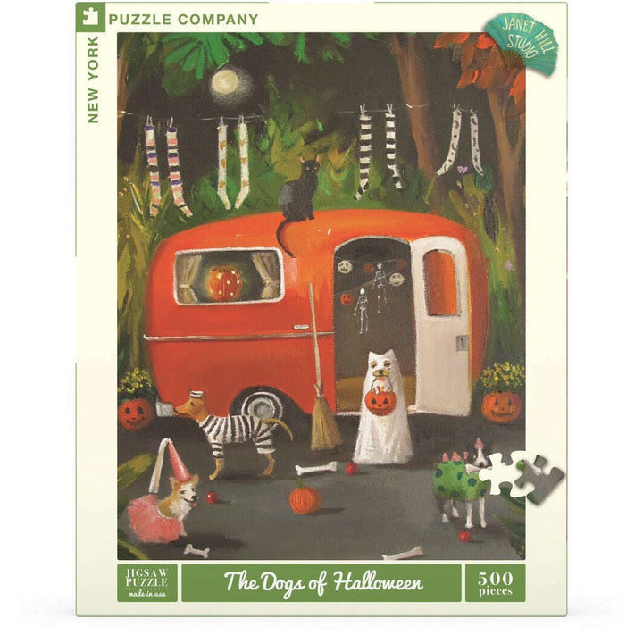 The Dogs of Halloween Puzzle Featuring Artwork of Janet Hill