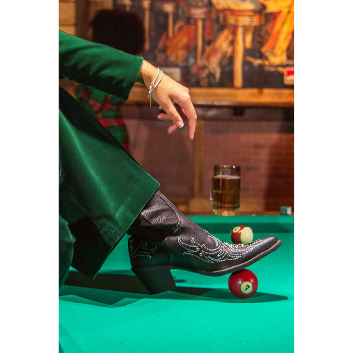 The Elegant Evergreen | Green Velvet Wide Leg Velvet Pants