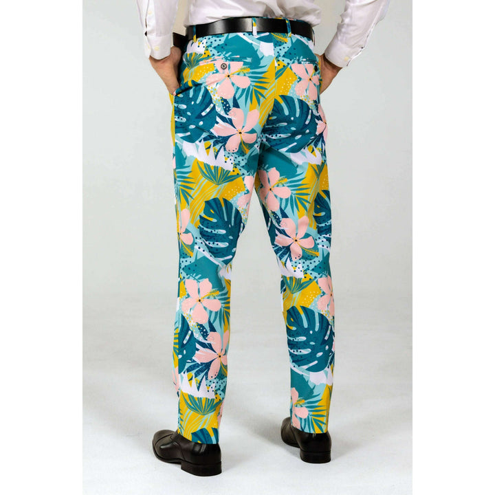 The Floral Fixation | Blue Tropical Suit Pants