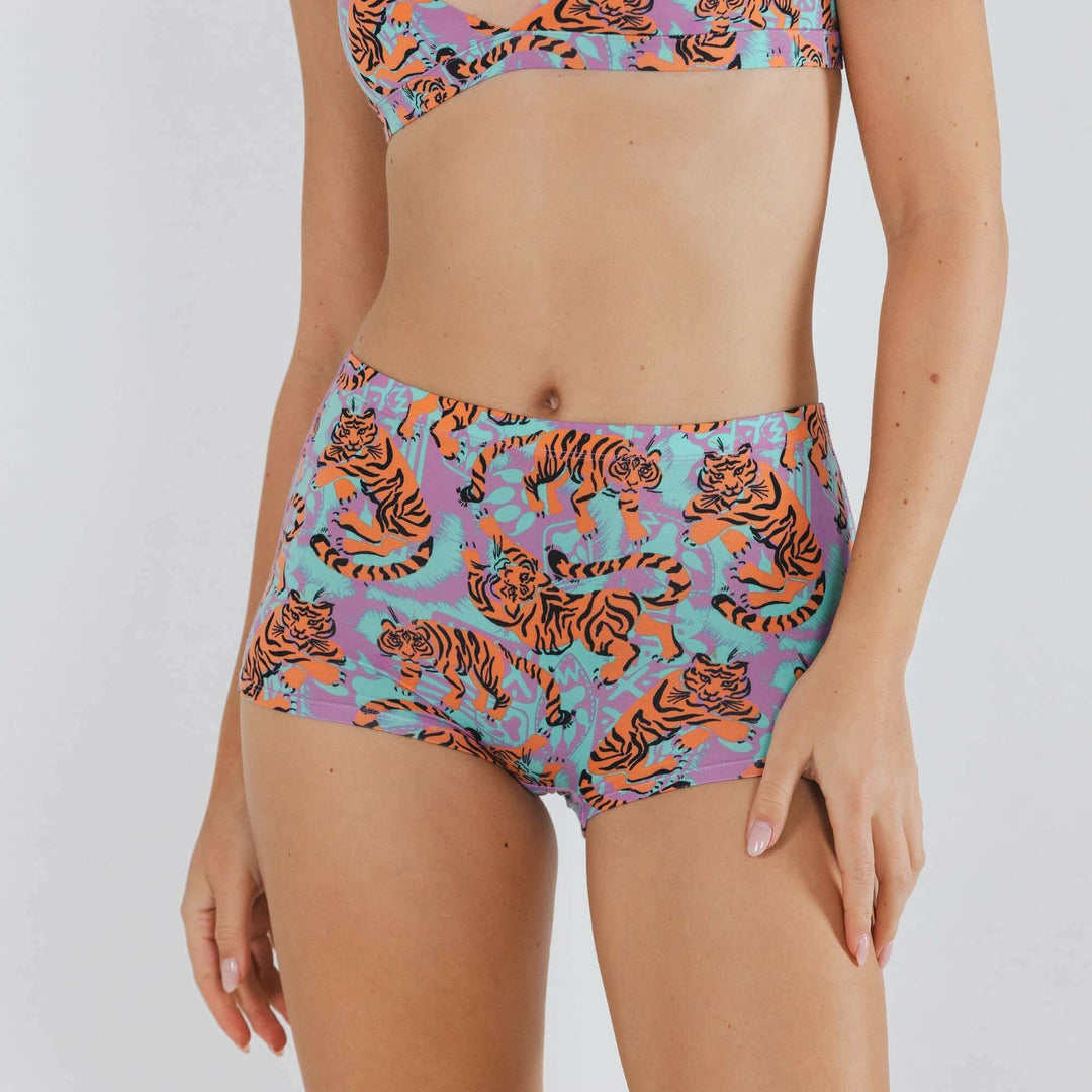 The Go Get 'Em | Abstract Tigers Modal Boyshort Underwear