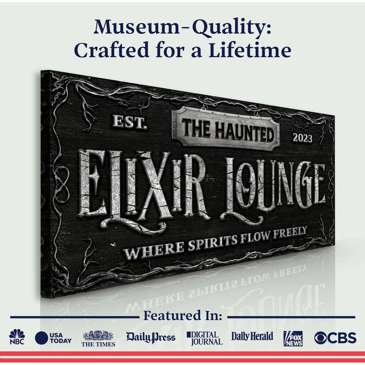The Haunted Elixir Lounge Halloween Sign