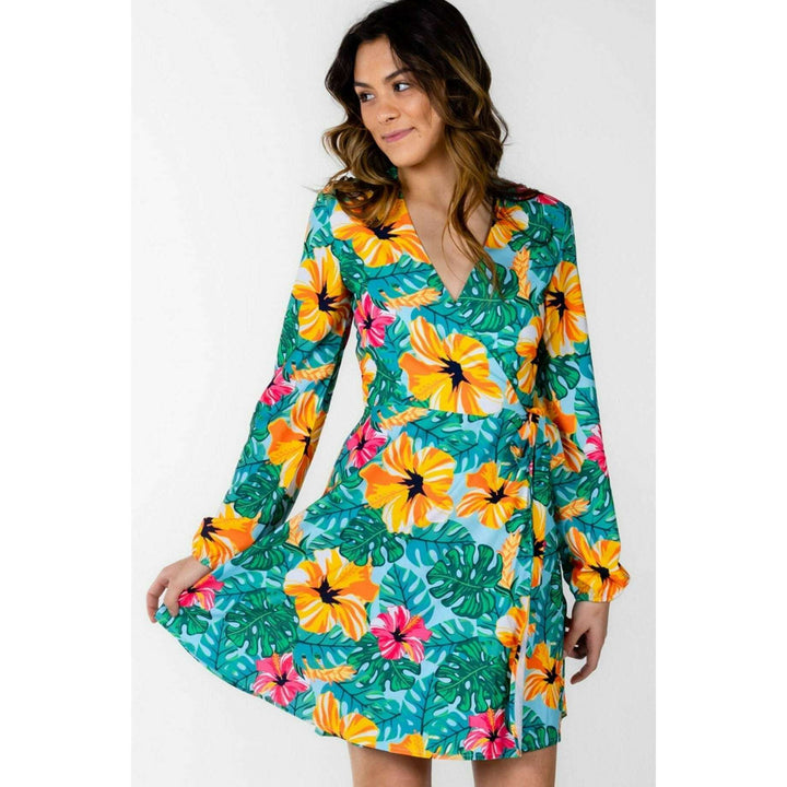 The Hibiscus Honeymoon | Floral Hawaiian Wrap Dress