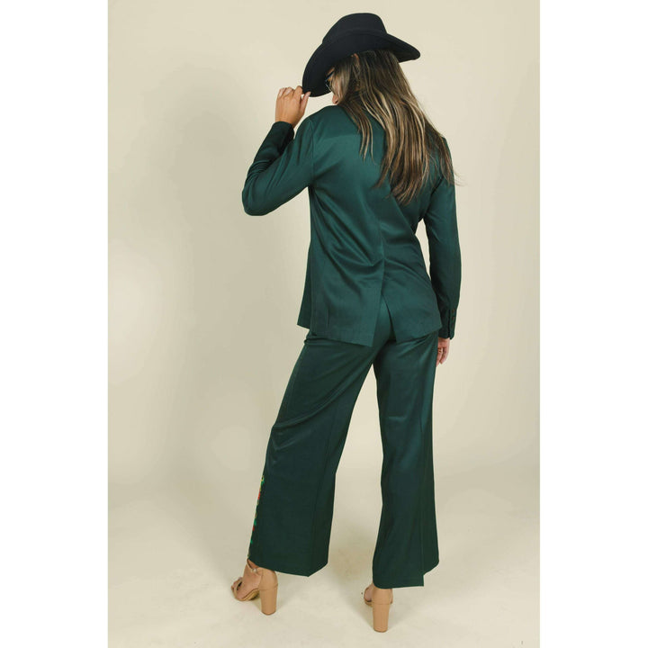 The Holiday Ham | Dark Green Holiday Placement Women's Suit Pants
