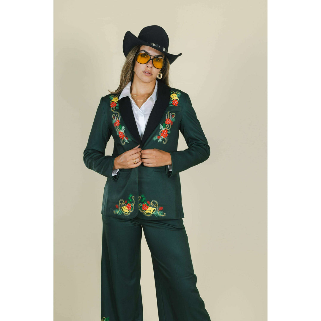 The Holiday Ham | Dark Green Holiday Placement Women's Suit