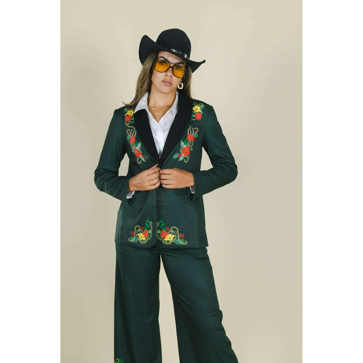 The Holiday Ham | Dark Green Holiday Placement Women's Suit