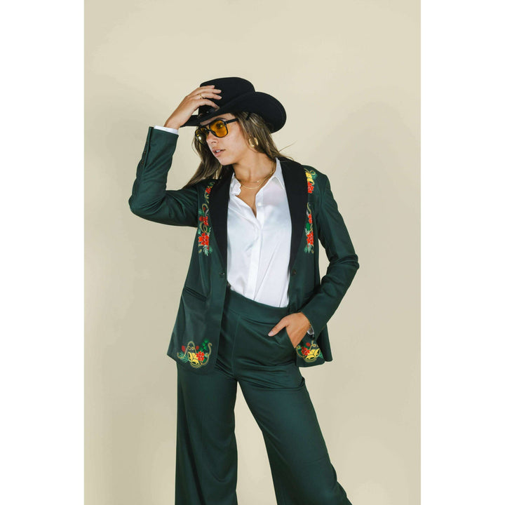 The Holiday Ham | Dark Green Holiday Placement Women's Suit