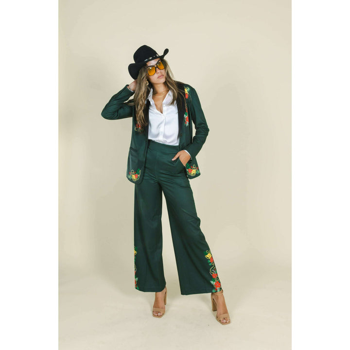 The Holiday Ham | Dark Green Holiday Placement Women's Suit
